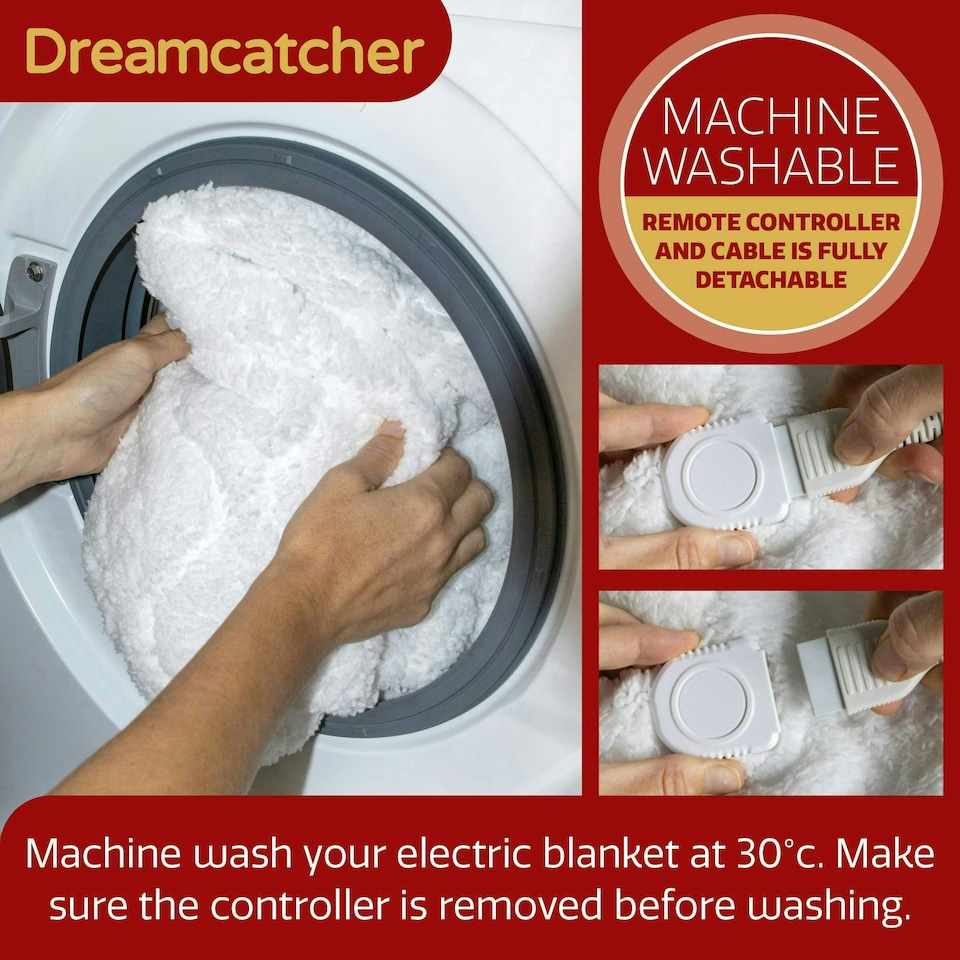 image 1 of Dreamcatcher Double Bed Electric Blanket Heated Fitted Fleece Under Blanket Cover Dual Control