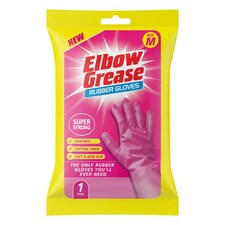 Single Pair Medium Size Pink Super Strong Rubber Gloves