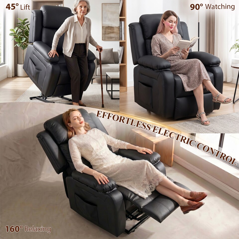 image 1 of HOMCOM Riser and Recliner Chair Power Lift Recliner with Remote
