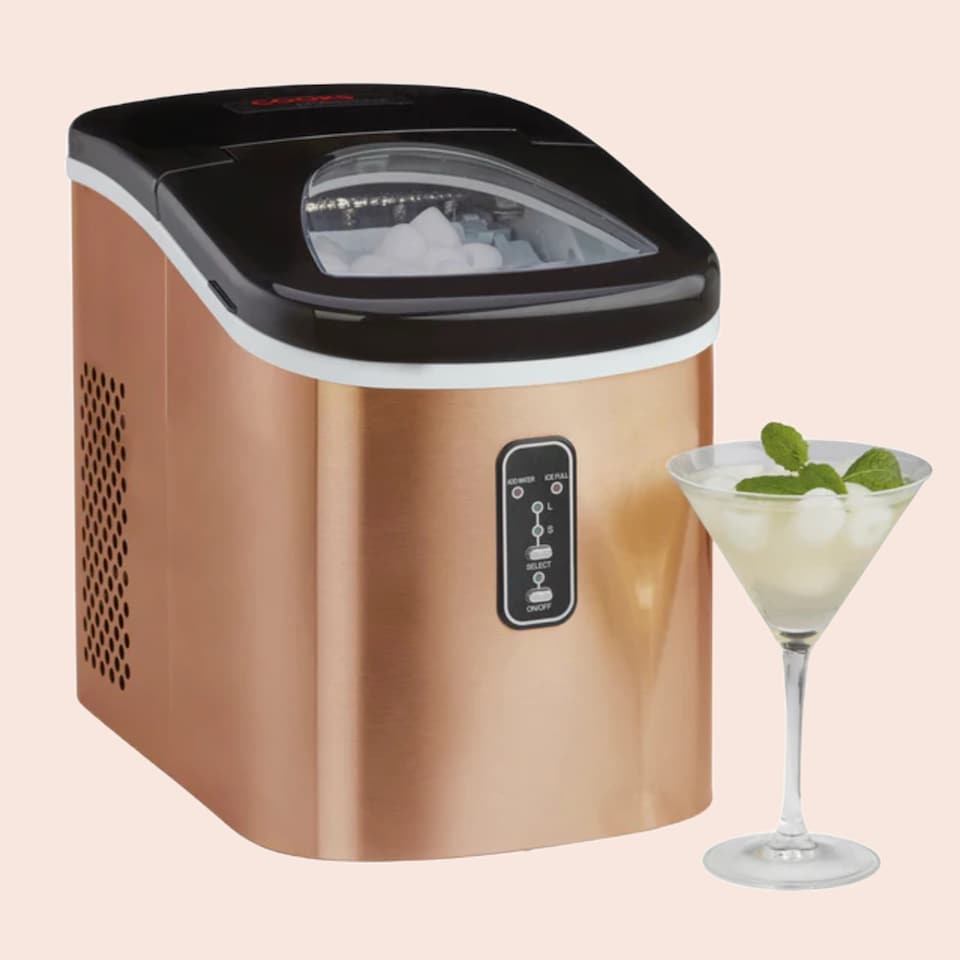 image 1 of Cooks Professional Ice Maker Machine with Scoop & 2.2L Tank - Makes 14KG Per Day | Copper