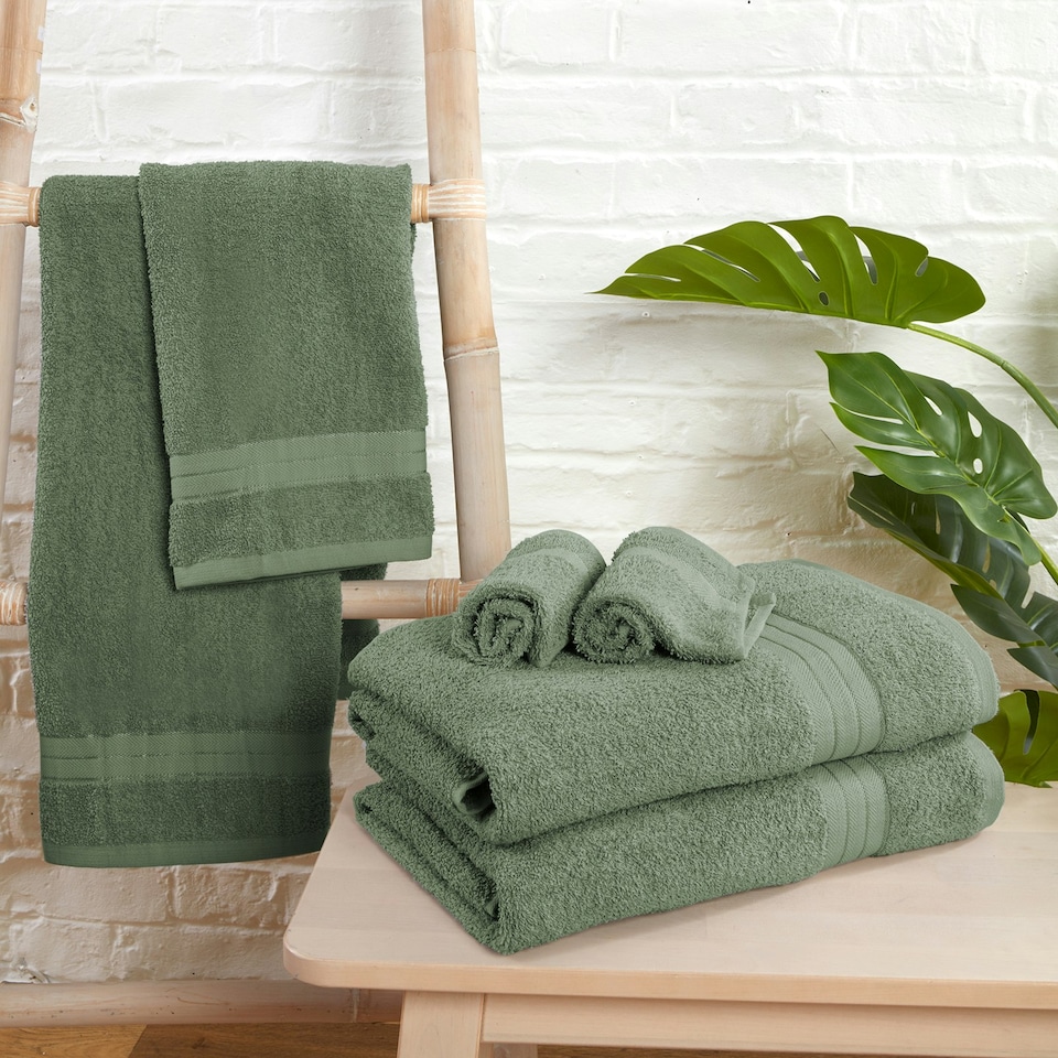 image 1 of OHS Luxury 100% Cotton 500GSM Bathroom Bath Towel Green | Olive Green | Bath towel