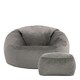 image 5 of icon Aurora Classic Velvet Bean Bag Chair & Pouffe Charcoal Grey Bean Bag Chair Grey