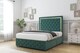 image 2 of Sloomy Sofia Gold Emerald Plush Divan Bed With Mattress 2 Drawers Left Side With 54" Floor Standing Headboard & 12" Matching Footboard 2'6 Small Single | Green | Emerald | Small Single | 1