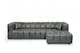 image 1 of Faux Leather Suede Grey Right Hand Facing Corner Sofa LUGANO
