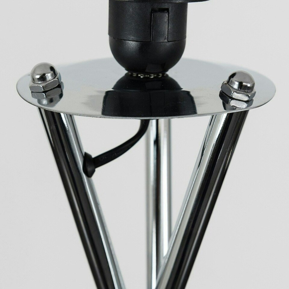 image 1 of ValueLights Camden Chrome Tripod Floor Lamp White Taper Shade White