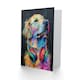 image 2 of Colourful Golden Retriever Headphones Lover Birthday Card