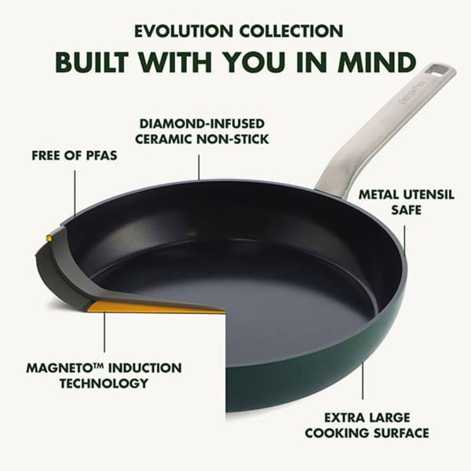 image 1 of GreenPan Evolution Ceramic Non-Stick 20cm Frying Pan