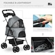 image 2 of PawHut Pet Stroller Foldable Travel Carriage w/ Brake Basket Canopy, Grey