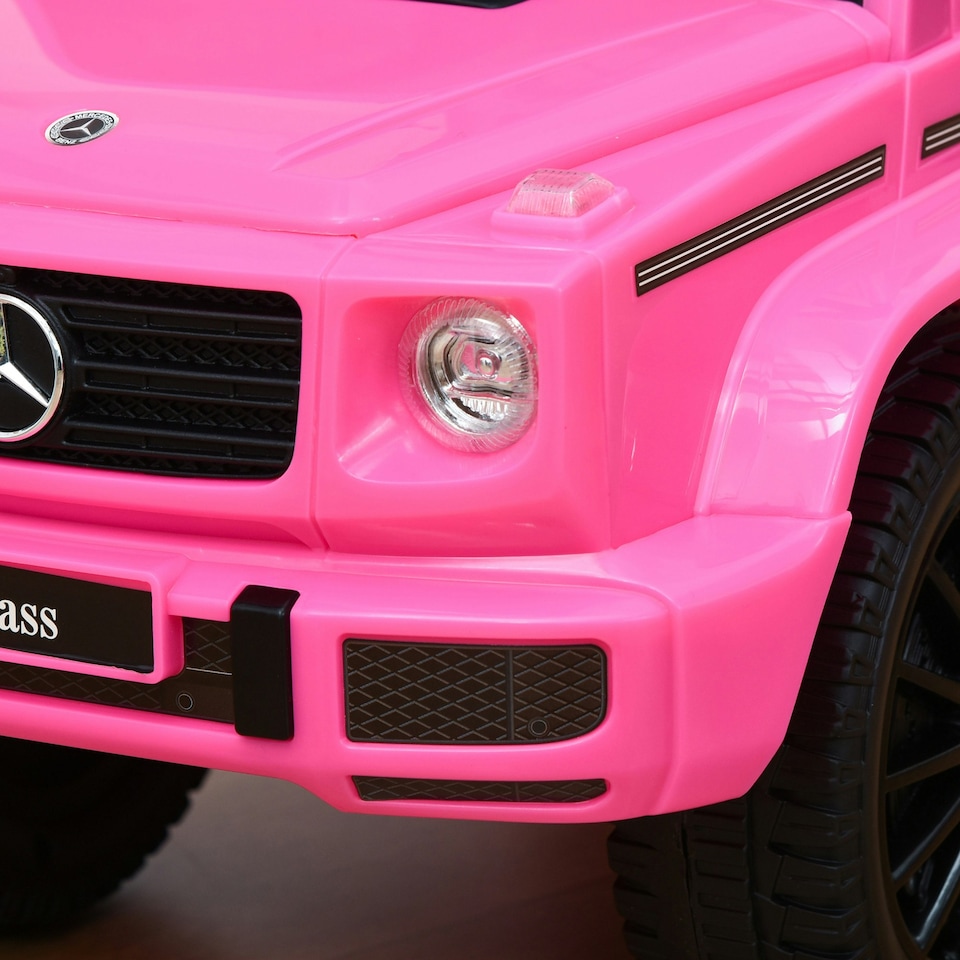 image 1 of HOMCOM Benz G350 Kids Ride on Sliding Car w/ Under Seat Storage No Power Pink