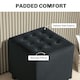 image 9 of HOMCOM Square Footstool Small Ottoman with Wood Legs for Bedroom Grey | Dark Grey