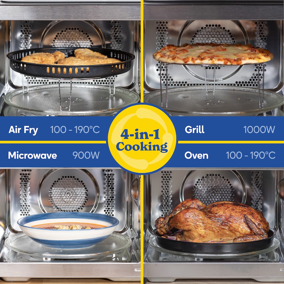 image 1 of Russell Hobbs RHMTAF2302B 23L 4-in-1 Touch Control Digital Combination Microwave with Air Fryer Function in Black