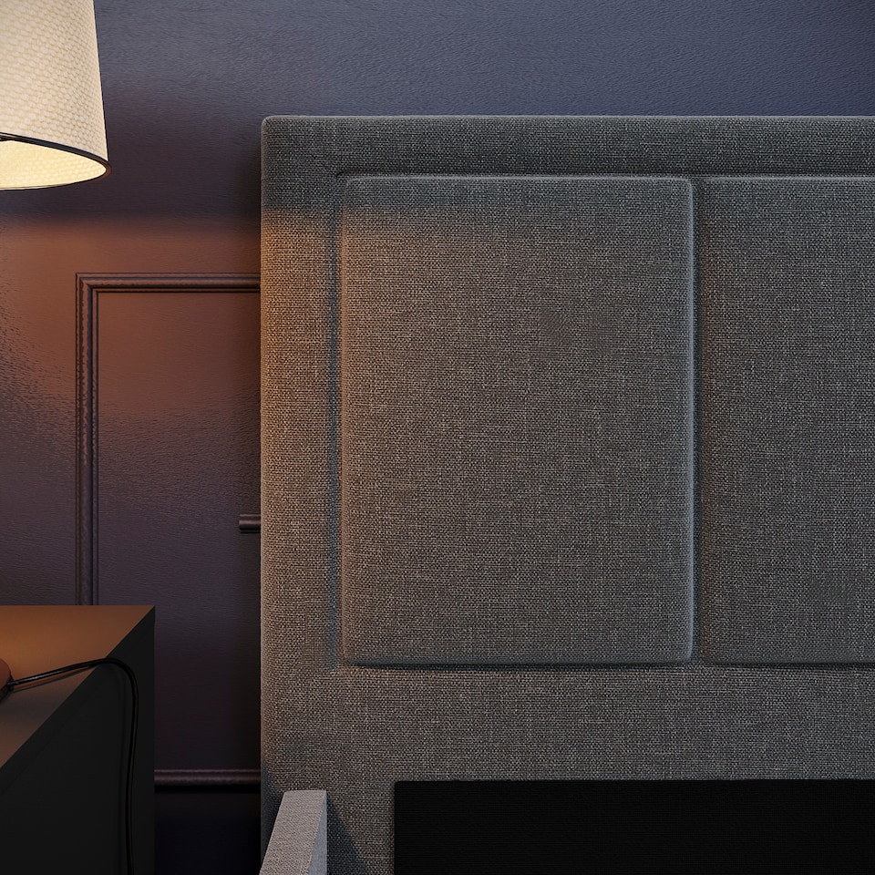 image 1 of Vida Designs Vanita 5ft King Size Bed Fabric Upholstered, Dark Grey, 150 x 200cm