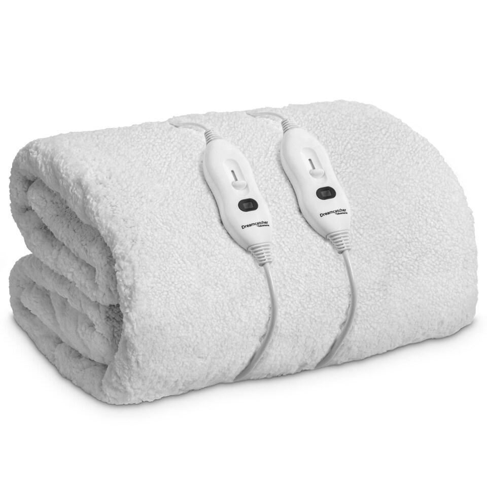 image 1 of Dreamcatcher Deluxe Superking Electric Blanket Fleece Heated Underblanket | White | White | One Size | 1