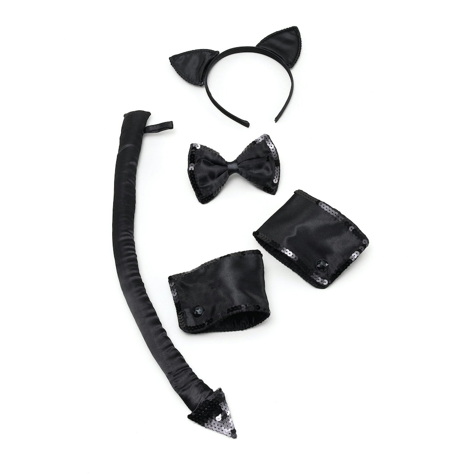 Bristol Novelty Adults Unisex Formal Cat Set - Black - One Size Black | One Size