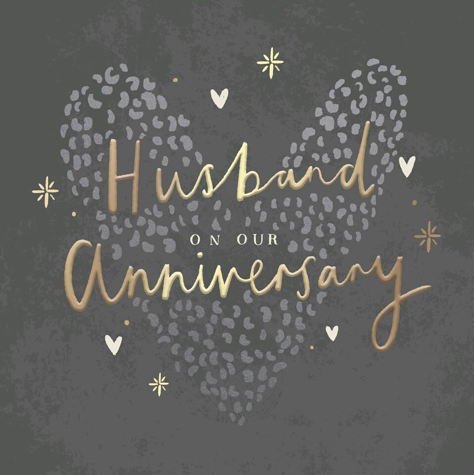 image 1 of Heart Design Contemporary Luxury Foiled Husband Anniversary Card