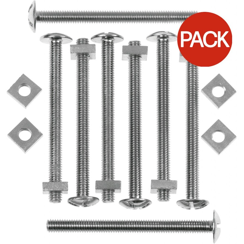 Picardy Roofing Bolts (Pack of 100) - Silver - 50mm x 6mm