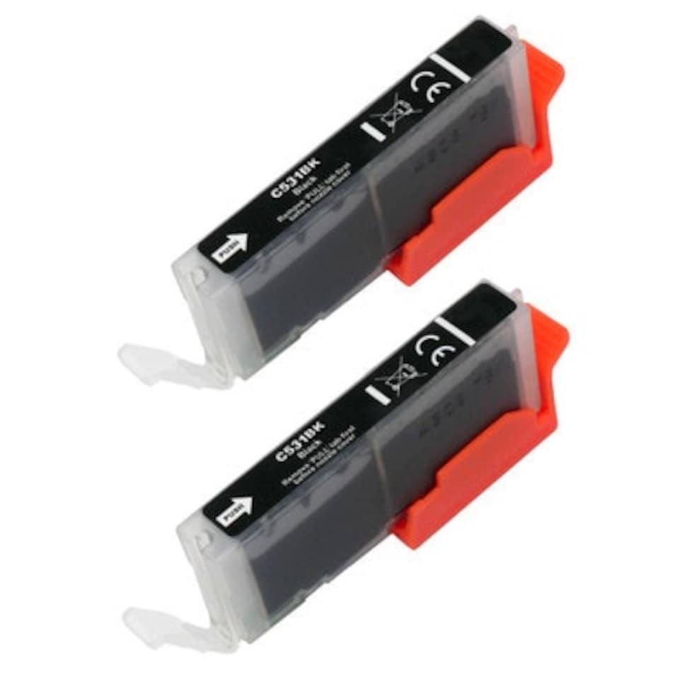 image 1 of 2x Compatible Canon CLI531 Black Ink Cartridges Black