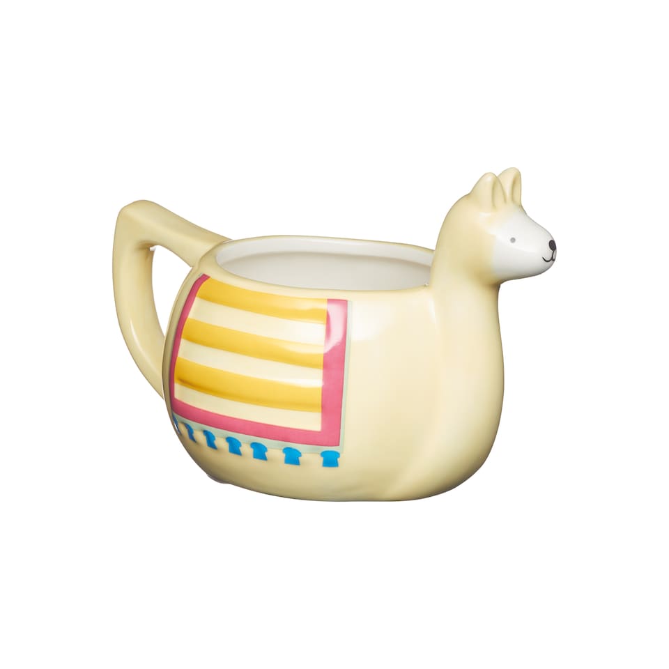 KitchenCraft Painted Ceramic Novelty Llama Mug | Cream