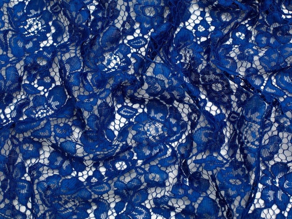 Minerva Core Range Blue Corded Lace Fabric for Bridal, Dressmaking, 146cm / 57" Wide - per metre