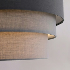 ValueLights Aztec 3 Tier Charcoal Fabric Ceiling Light Shade