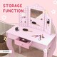 image 6 of AIYAPLAY Kids Dressing Table Set Make up w Stool, Drawer, for Playroom | Pink
