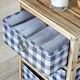 image 7 of Wooden Chest Of Storage Drawers Plaid Fabric Bedroom Organiser Coastal Style | Brown