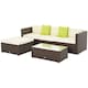 image 1 of Outsunny 5 Pieces Rattan Sofa Set Wicker Sectional Cushion Patio Brown Garden