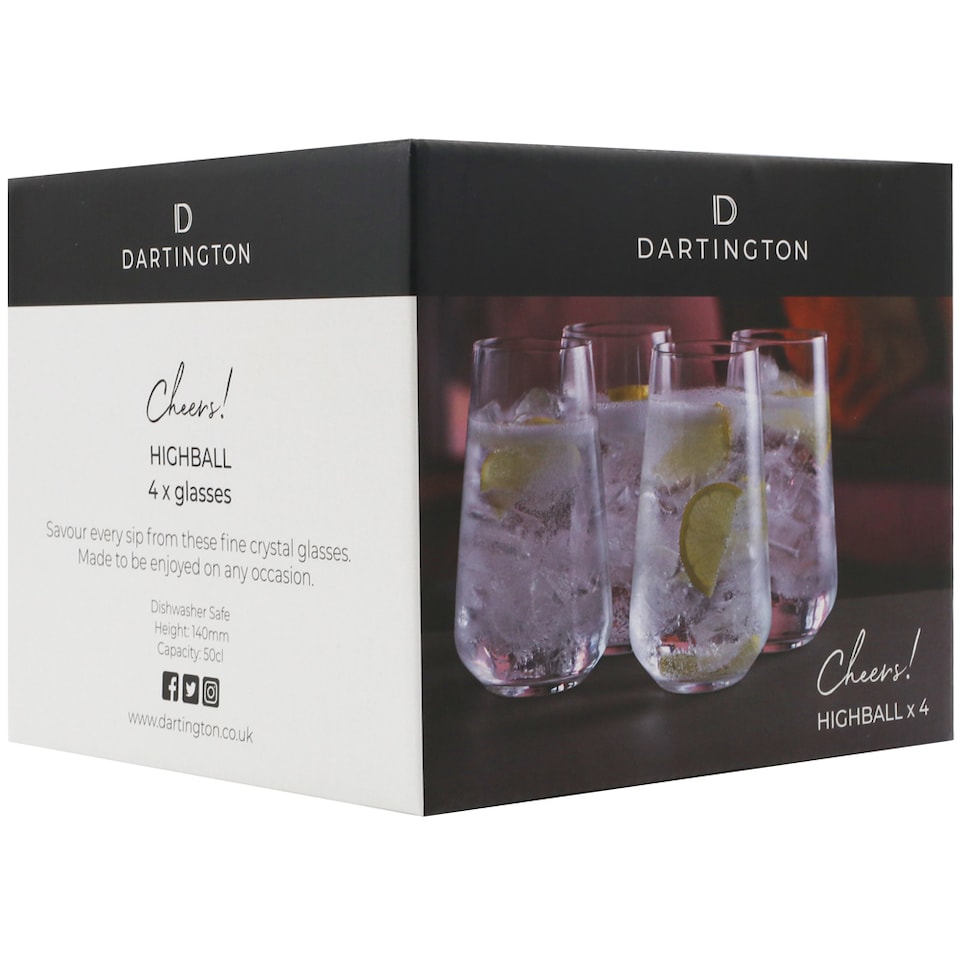 image 1 of Dartington Crystal Cheers! Highball Glasses 500ml Set Of 4