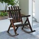 image 2 of Outsunny Fir Wood Rustic Patio Adirondack Rocking Chair Brown