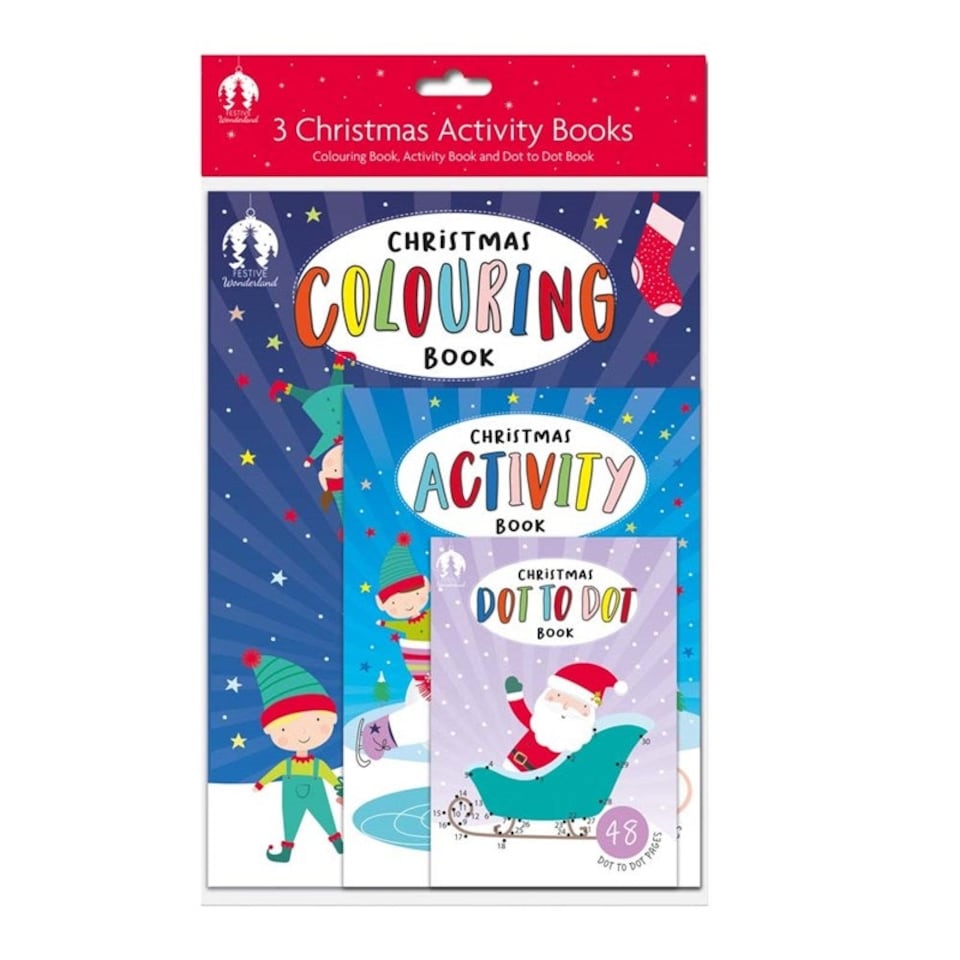 image 1 of Pack of 3 Assorted sizes Christmas Activity Books