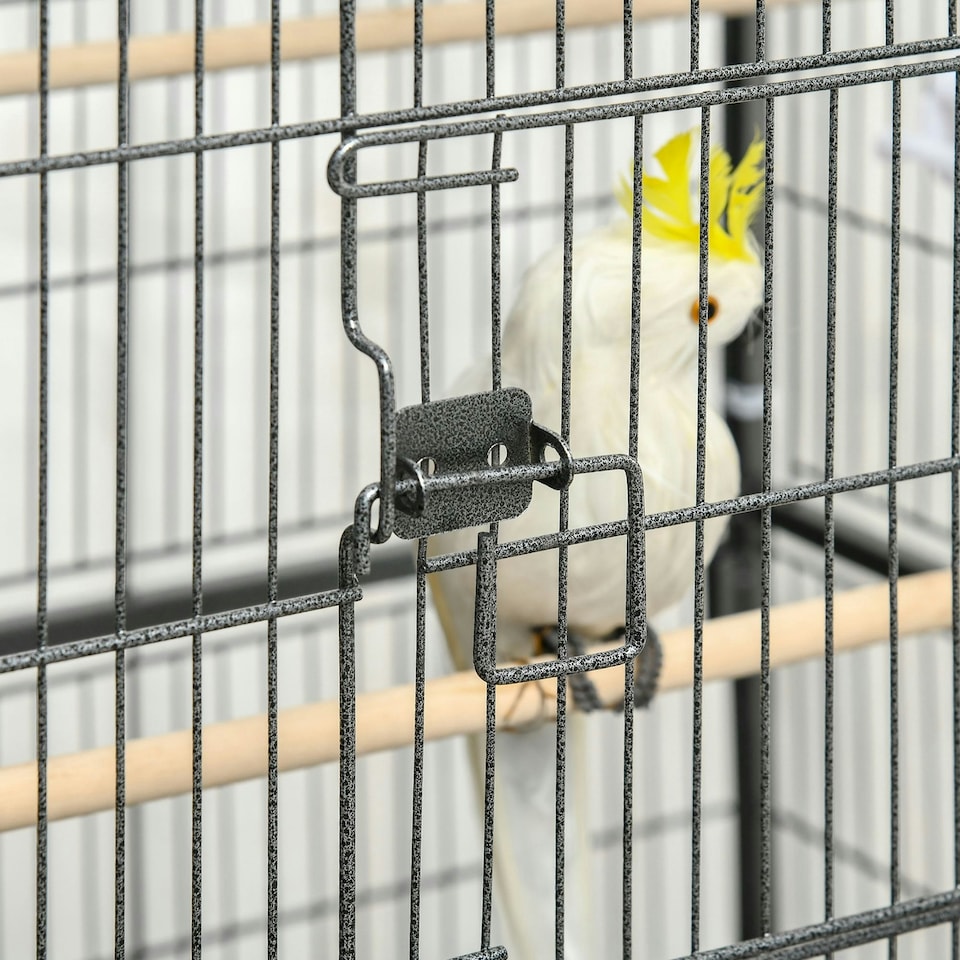 image 1 of PawHut Large Bird Cage Budgie Cage for Finch Canaries Parrot with Stand Grey