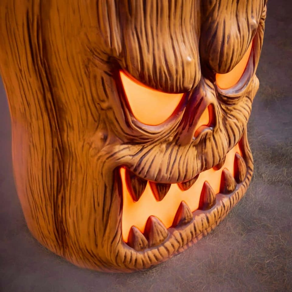 image 1 of Home Accents Holiday 8.5ft Giant-Sized Halloween Jack-O-Lanterns Pumpkin Stack with LEDs