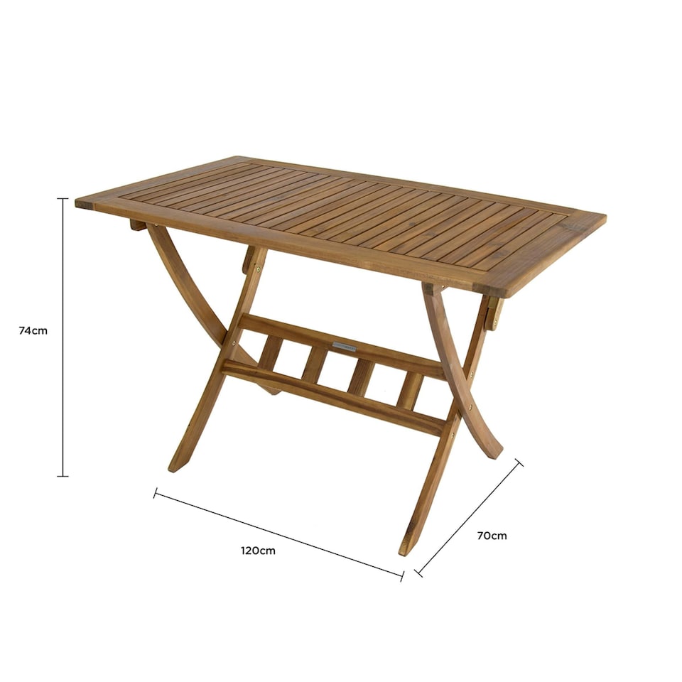 image 1 of Charles Bentley FSC Acacia Hardwood Rectangular Folding Table