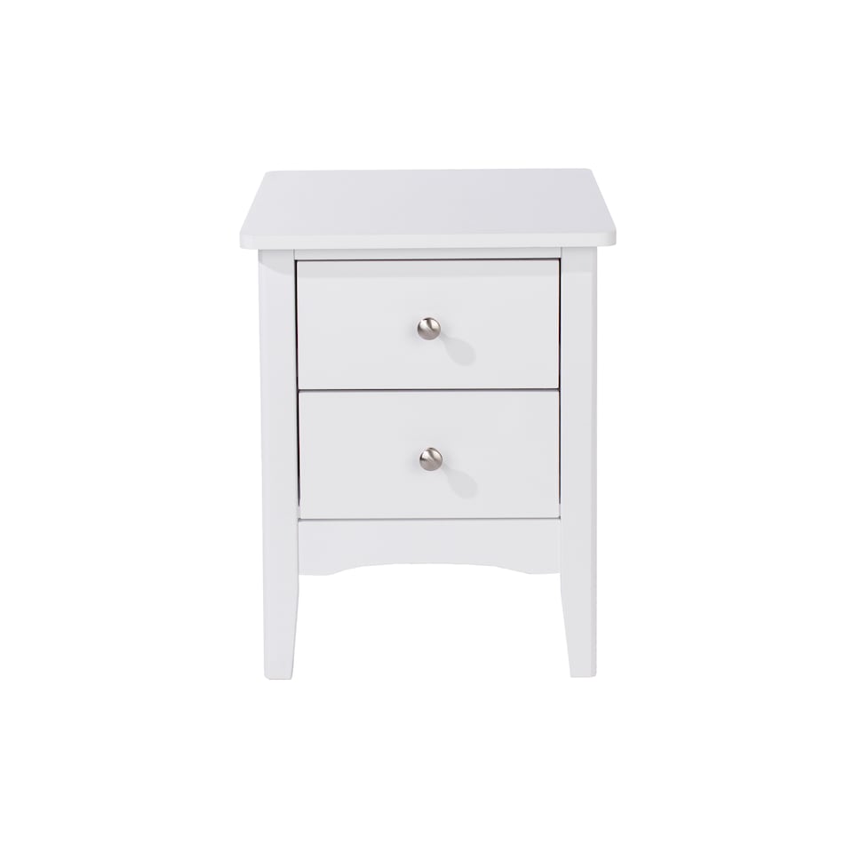 image 1 of Como 2 Drawer Petite Bedside Cabinet - Compact Shaker-Style Bedroom Storage | White | White | One Size | 1