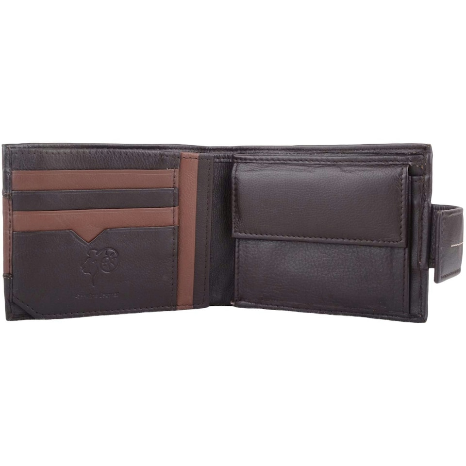 image 1 of Soft Leather Tri-Fold Money / Credit Card Holder / Wallet Brown