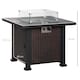 image 5 of Outsunny Square Propane Gas Fire Pit Table, 50000 BTU Rattan Smokeless Firepit Patio Heater with Glass Screen, Glass Beads and Lid, 81cm x 81cm x 64cm, Black
