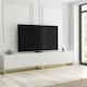 image 6 of Modular TV Unit 200cm White Matt with Fluted Fronts and Gold Base White
