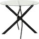 image 3 of Sheldon Round Glass Dining Set with 4 Chairs Grey | Grey Boucle