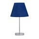 image 1 of Chrome Stick Table Lamp with Navy Blue Fabric Shade | Chrome | Blue | Medium | 1