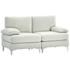 image 1 of HOMCOM 2 Seater Sofa Modern Loveseat with Metal Legs Spring Cushion Cream White