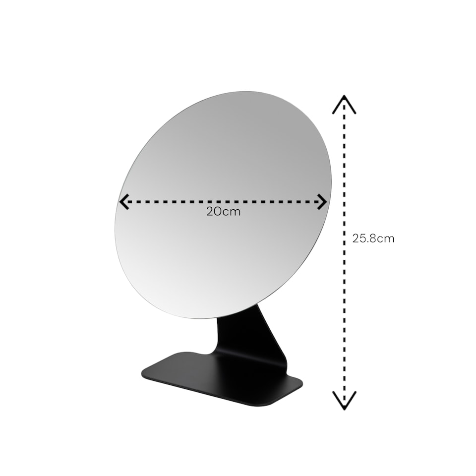 image 1 of Showerdrape Corus Black Round Vanity Mirror