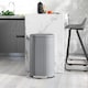 image 2 of HOMCOM 30 Litre Pedal Bin, Fingerprint Proof Kitchen Bin with Soft-close Lid, Metal Rubbish Bin with Foot Pedal and Removable Inner Bucket, Grey | Grey | 1