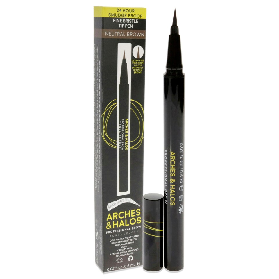 image 1 of Fine Bristle Tip Pen - Neutral Brown by Arches and Halos for Women - 0.02 oz Eyebrow Pen