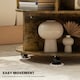 image 5 of 2 Tier Round Coffee Tea Table End Side Desk Sector Divider Shelves Storage Brown