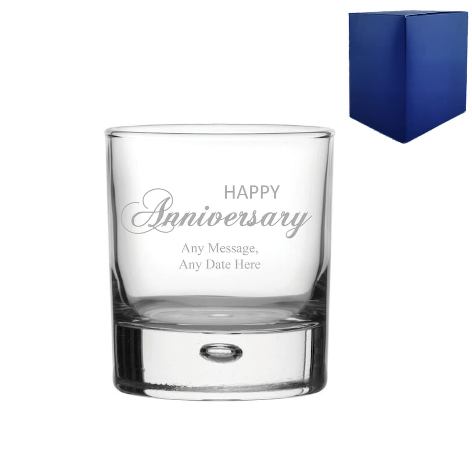 image 1 of Personalised Engraved Anniversary Bubble Whisky Gift Boxed