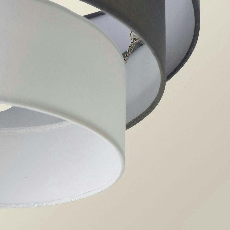 image 1 of ValueLights Aztec 3 Tier Grey Fabric Ceiling Light Shade