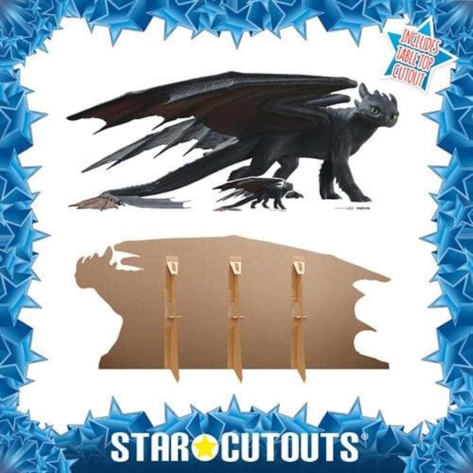 image 1 of Toothless Dragon How To Train Your Dragon Live Action Lifesize Cardboard Cutout 82cm