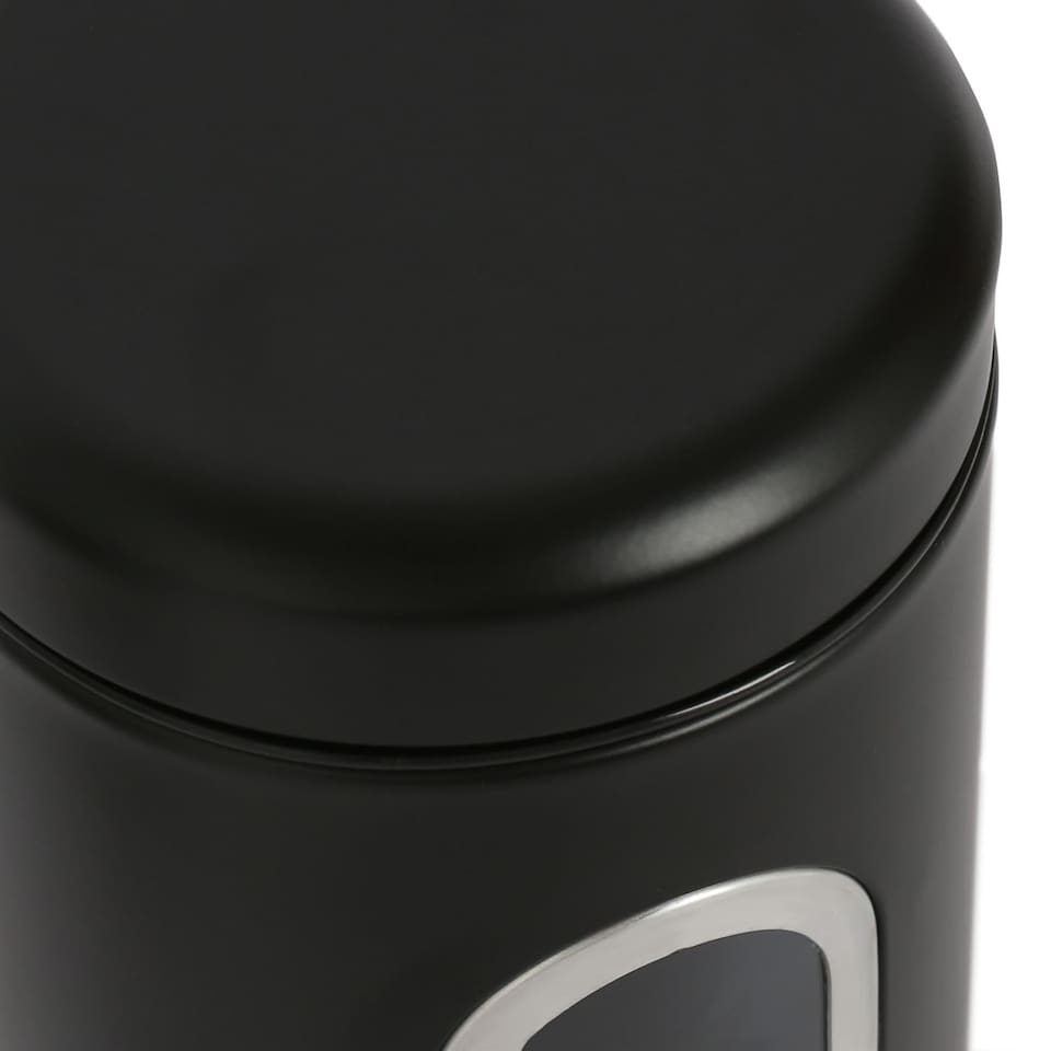 image 1 of Harbour Housewares 3pc Stainless Steel Food Storage Containers Set with Window - Black