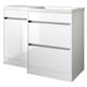 image 1 of Bathroom Right Handed 2 Drawer Combination Unit with L Shape Basin 1100mm Wide (Urban) - White - Brassware Not Included | White | White | 1