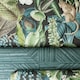 image 4 of Grandeco Botanical Wildlife Jungle Textured Wallpaper, Green Blue Teal | Blue | Blue & Green | 5.32